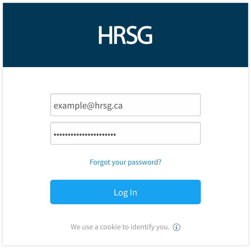 Screenshot of the login page